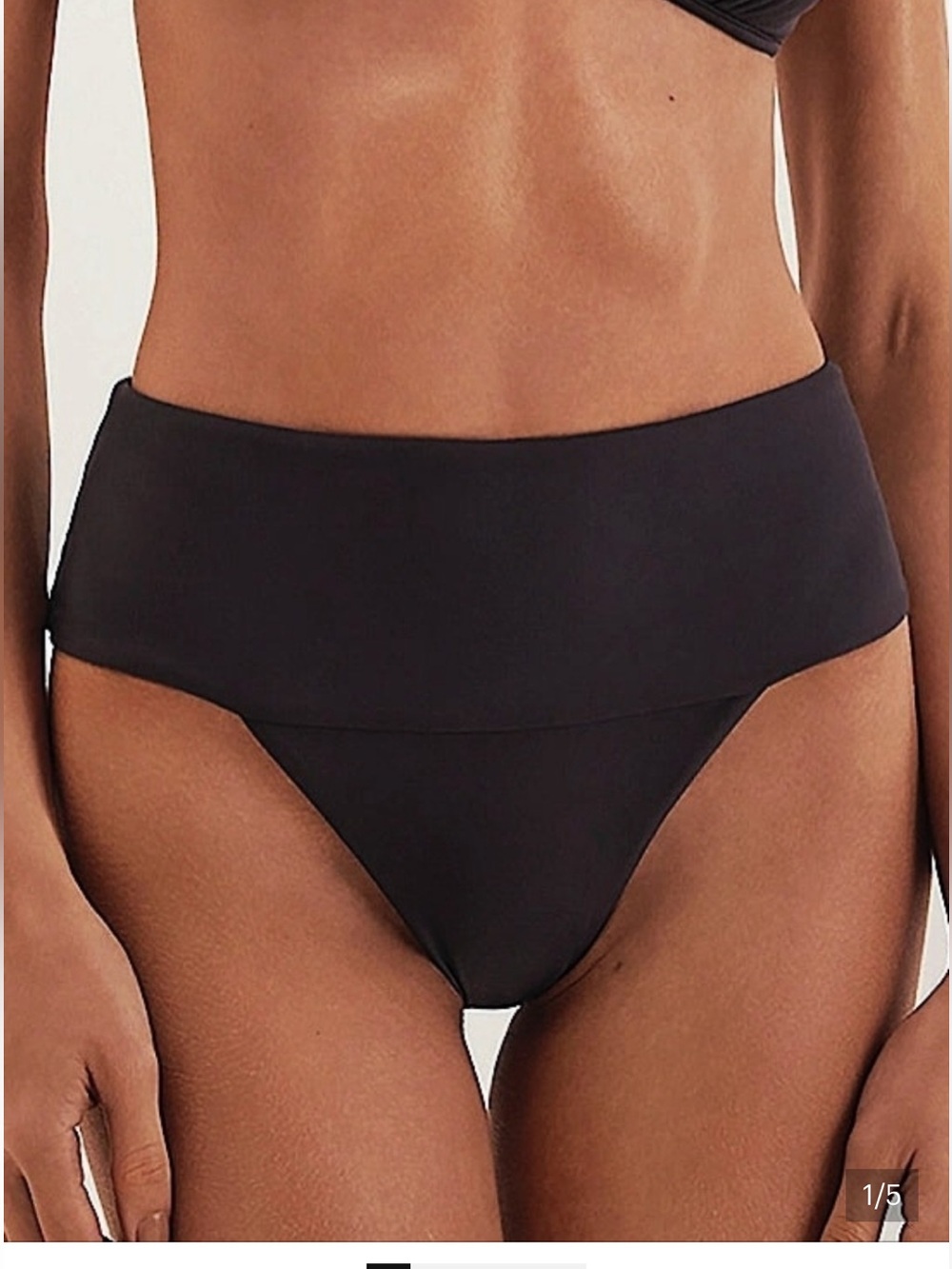 Vix Jessica Solid High-Waist Bikini Bottom - Black